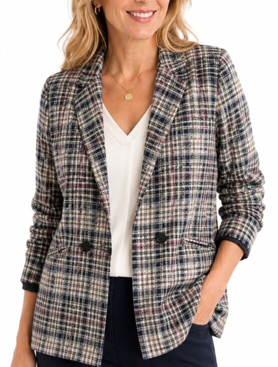 Talbots Jackets & Blazers - Talbots Houndstooth Plaid Blazer Jacket Size 16 Double Breasted Preppy